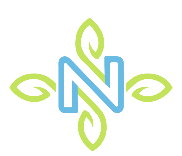 Logo Farmacia Náquera con hoja verde y letra N azul